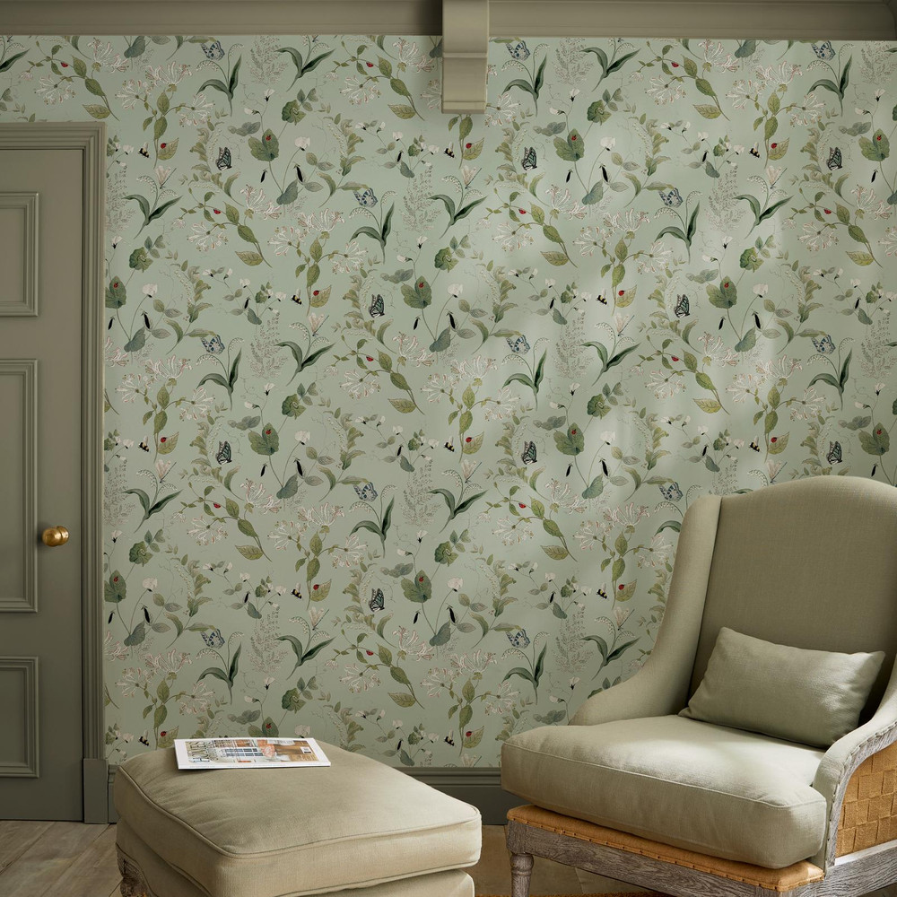 Sophie Allport Wild Floral Pale Mint Wallpaper - 146865_ROOMSET_WILD FLORAL PALE MINT_01.jpg