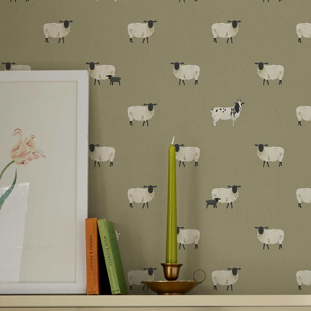 Sophie Allport Sheep Mossbank Green Wallpaper - 146859_ROOMSET_SHEEP MOSSBANK GREEN_02.jpg