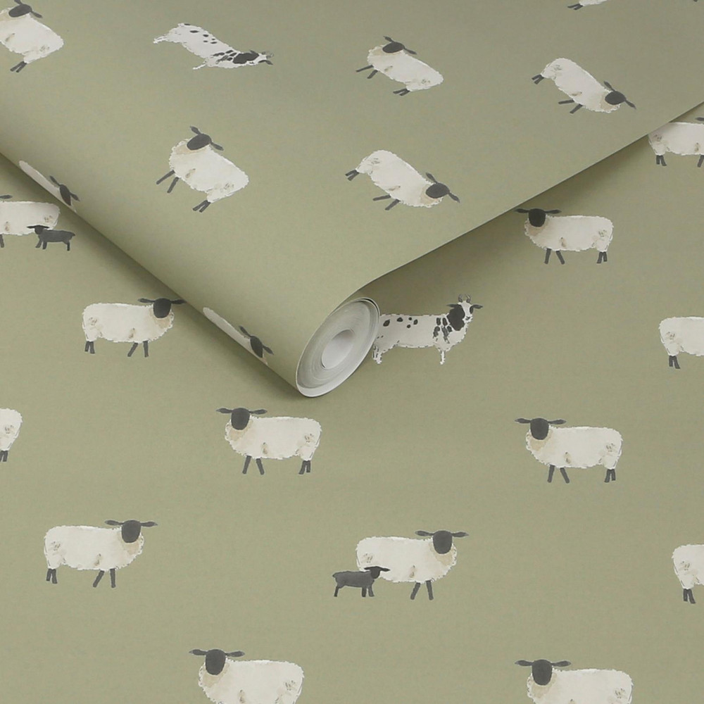 Sophie Allport Sheep Mossbank Green Wallpaper - 146859_ROLLSHOT_SHEEP MOSSBANK GREEN_01.jpg