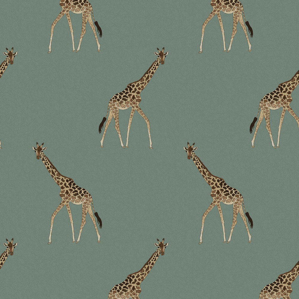 Sophie Allport Giraffe Heritage Teal Wallpaper - 146863_TILE_GIRAFFE HERITAGE TEAL_01.jpg