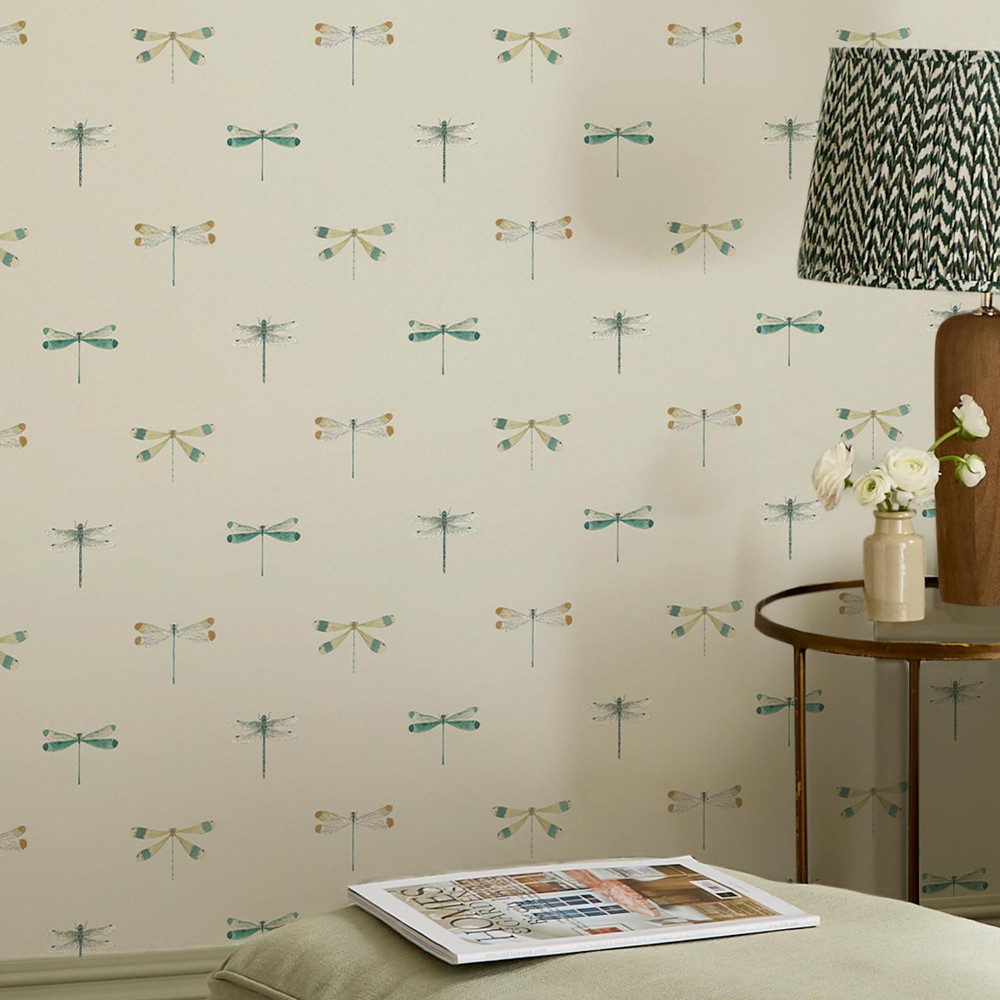 Sophie Allport Watercolour Dragonfly Off White Wallpaper - 146858_ROOMSET_WATERCOLOUR DRAGONFLY OFF WHITE_02.jpg