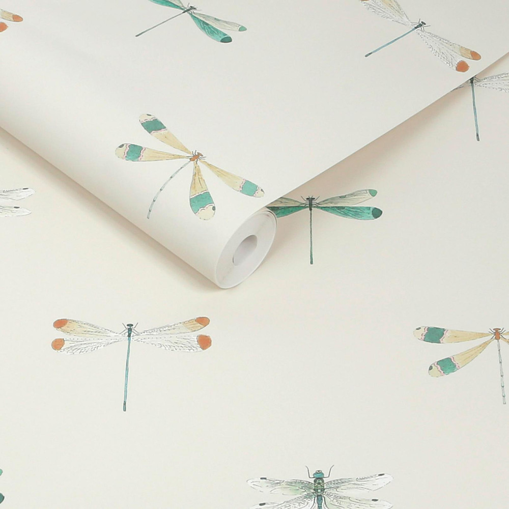 Sophie Allport Watercolour Dragonfly Off White Wallpaper - 146858_ROLLSHOT_WATERCOLOUR DRAGONFLY OFF WHITE_01.jpg