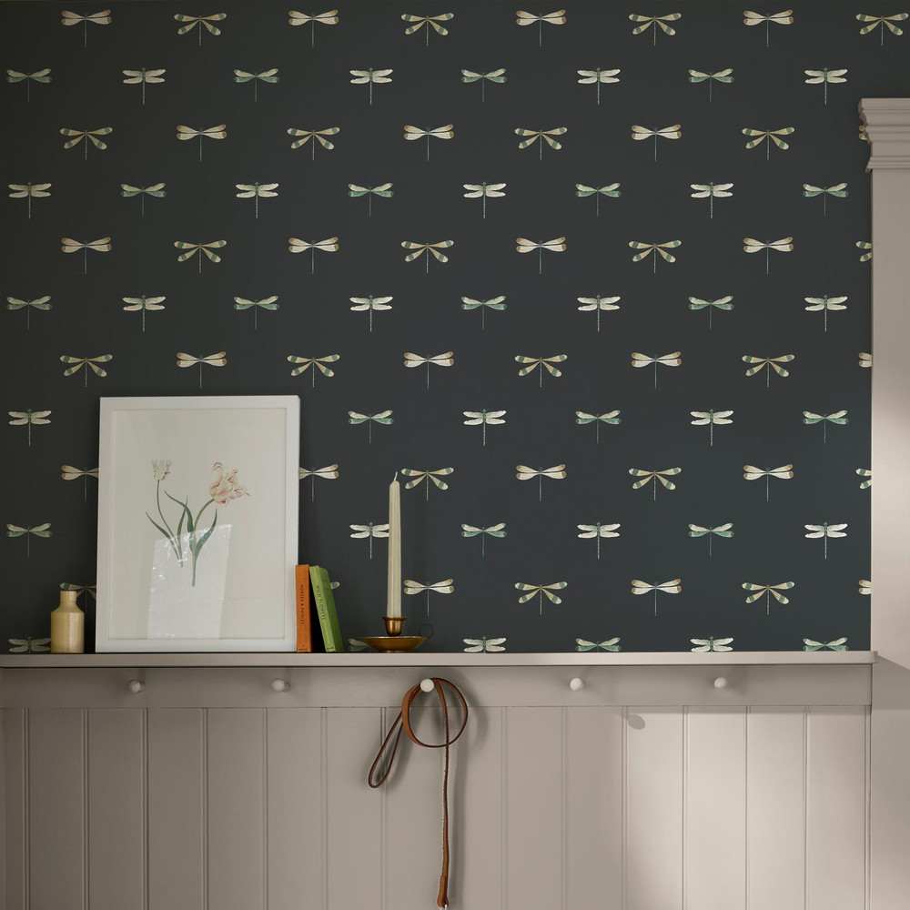 Sophie Allport Watercolour Dragonfly Oundle Navy Wallpaper - 146857_ROOMSET_WATERCOLOUR DRAGONFLY OUNDLE NAVY_01.jpg