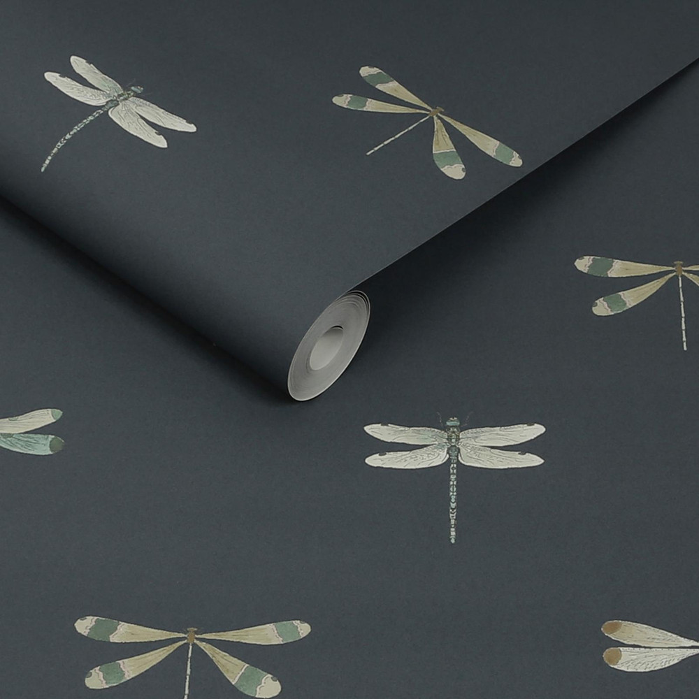 Sophie Allport Watercolour Dragonfly Oundle Navy Wallpaper - 146857_ROLLSHOT_WATERCOLOUR DRAGONFLY OUNDLE NAVY_01.jpg