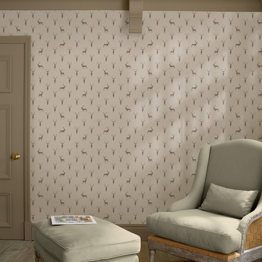 Sophie Allport Highland Stag Rutland Stone Wallpaper - 146855_ROOMSET_HIGHLAND STAG RUTLAND STONE_01.jpg