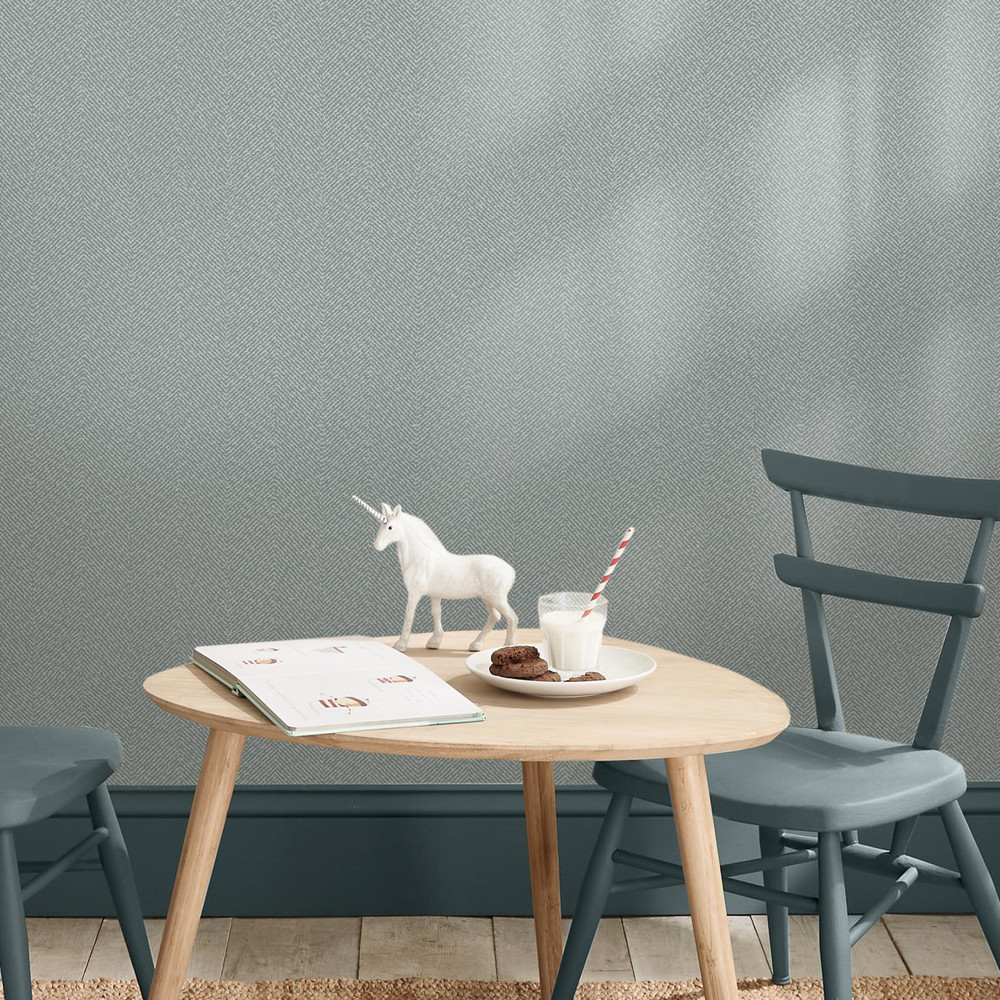 Sophie Allport Herringbone Texture Morning Fog Wallpaper - 146838_ROOMSET_HERRINGBONE TEXTURE MORNING FOG_01.jpg