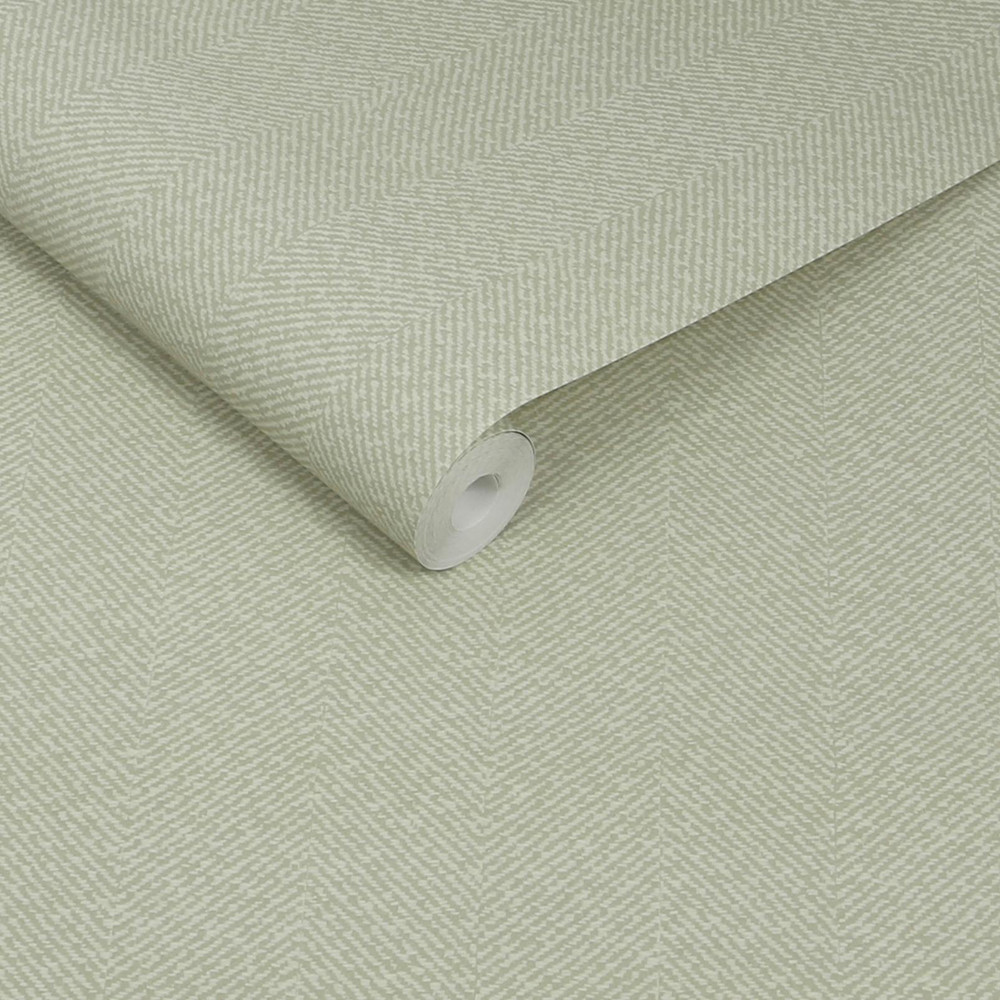 Sophie Allport Herringbone Texture Mossbank Green Wallpaper - 146837_ROLLSHOT_HERRINGBONE TEXTURE MOSSBANK GREEN_01.jpg