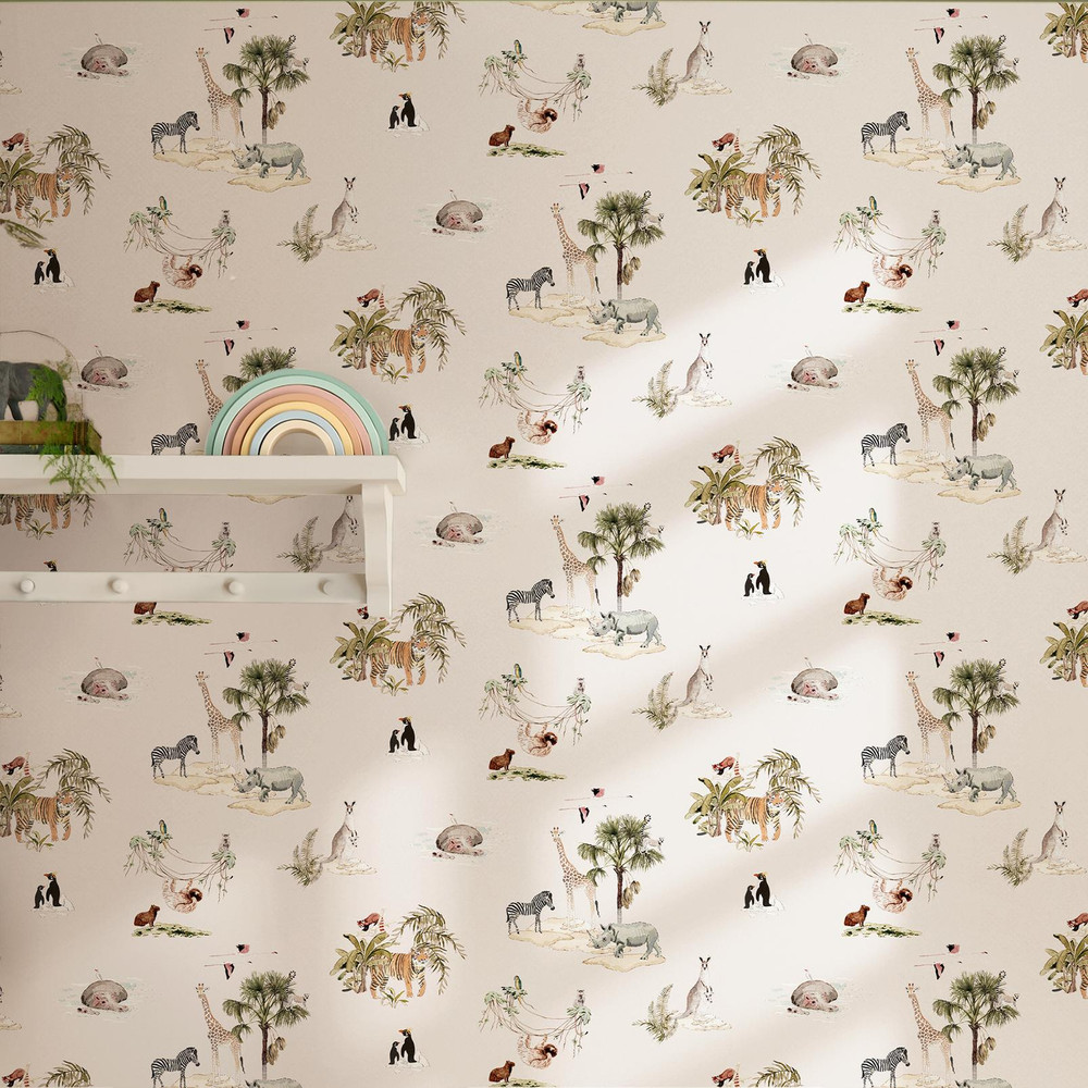 Sophie Allport Animals of the World Chalk Blush Wallpaper - 146832_ROOMSET_ANIMALS OF THE WORLD CHALK BLUSH_01.jpg