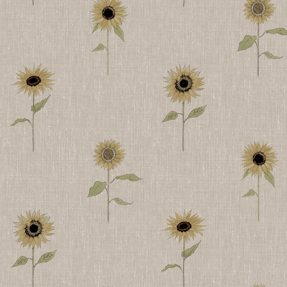 Sophie Allport Sunflowers Woven Wicker Wallpaper - 146851_TILE_SUNFLOWERS WOVEN WICKER_01.jpg