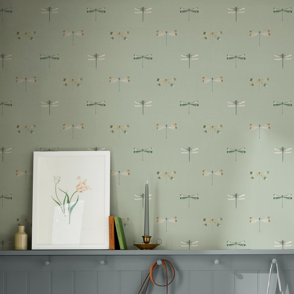 Sophie Allport Watercolour Dragonfly Pale Sprig Wallpaper - 146856_ROOMSET_WATERCOLOUR DRAGONFLY PALE SPRIG_01.jpg