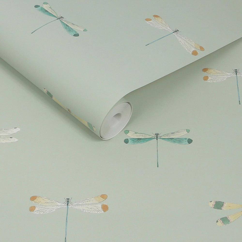 Sophie Allport Watercolour Dragonfly Pale Sprig Wallpaper - 146856_ROLLSHOT_WATERCOLOUR DRAGONFLY PALE SPRIG_01.jpg