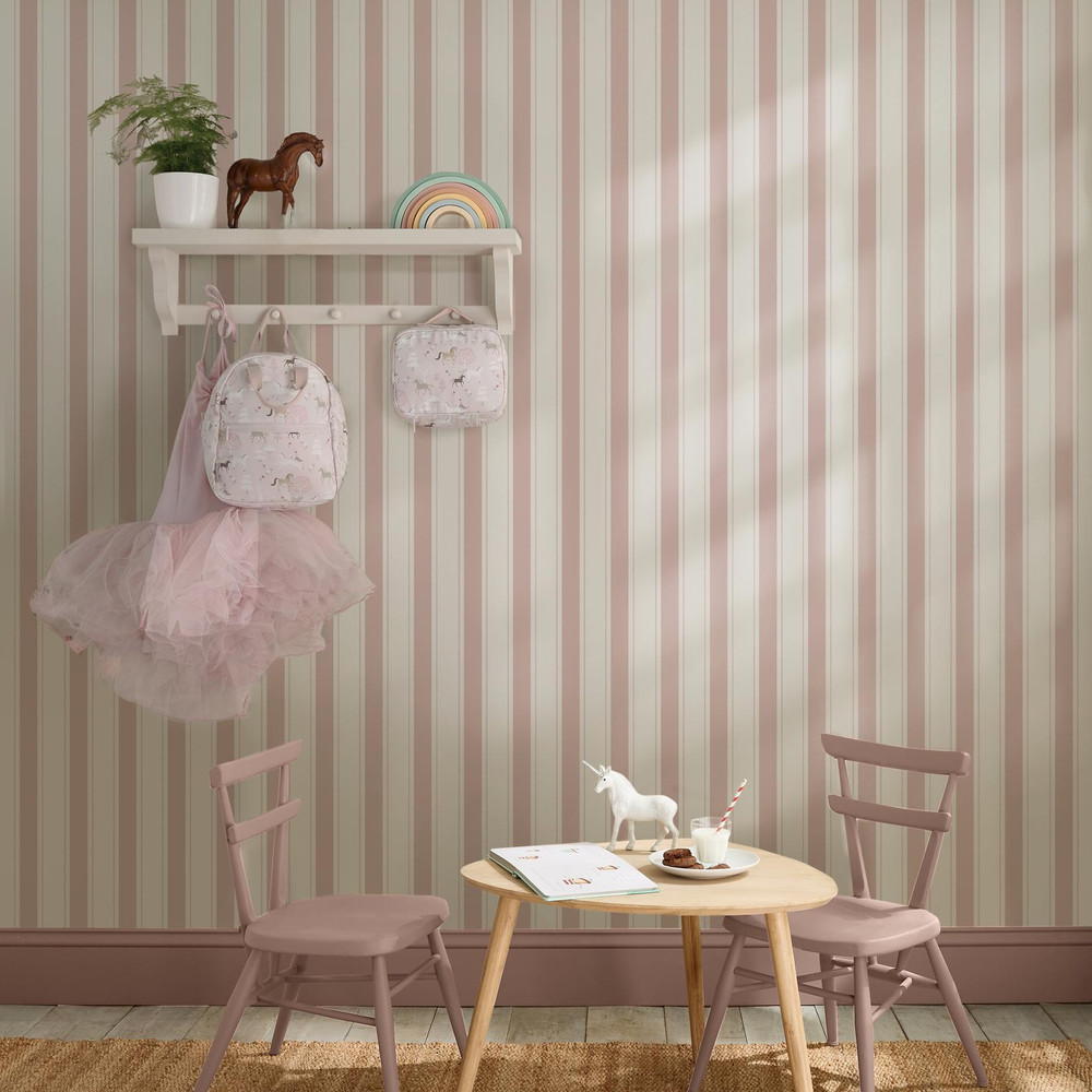 Sophie Allport Oundle Stripe Cottesmore Blush Wallpaper - 146846_ROOMSET_OUNDLE STRIPE COTTESMORE BLUSH_01.jpg