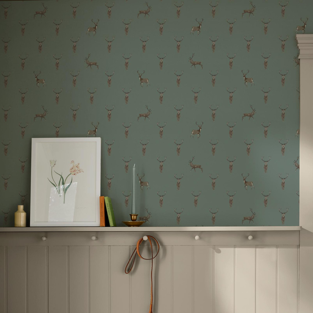 Sophie Allport Highland Stag Dark Heritage Teal Wallpaper - 146853_ROOMSET_HIGHLAND STAG DARK HERITAGE TEAL_01.jpg