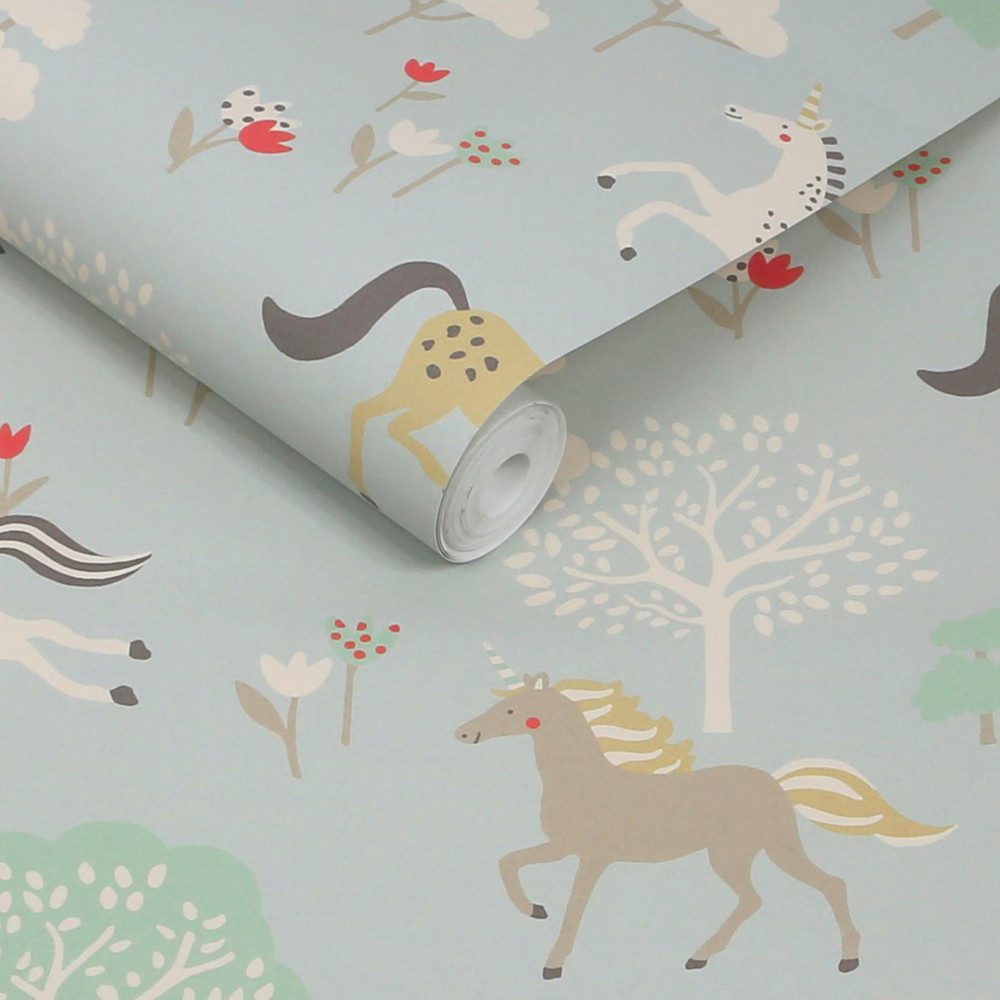 Sophie Allport Forest Ponies Witham Blue Wallpaper - 146840_ROLLSHOT_FOREST PONIES WITHAM BLUE_01.jpg