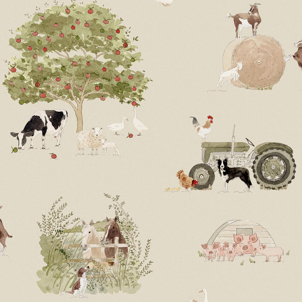 Sophie Allport Farm Friends Hambleton Sage Wallpaper - 146834_TILE_FARM FRIENDS HAMBLETON SAGE_01.jpg