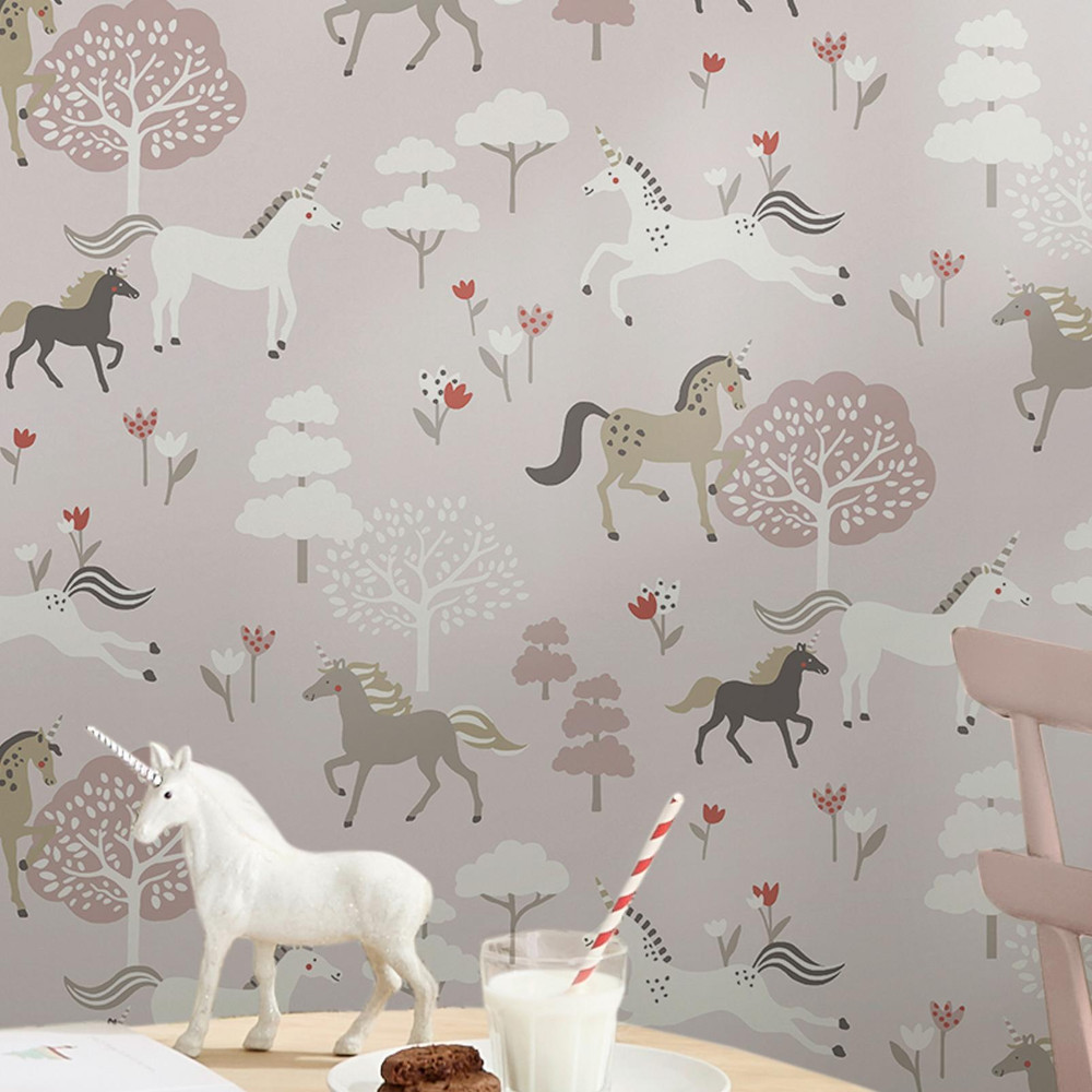 Sophie Allport Forest Ponies Chalk Blush Wallpaper - 146841_ROOMSET_FOREST PONIES CHALK BLUSH_02.jpg