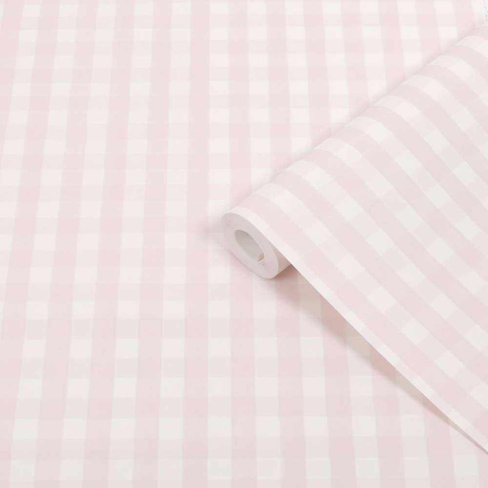 Hattie Gingham Pink Wallpaper - 145477_ROLLSHOT_HATTIE_GINGHAM_PINK_01.jpg