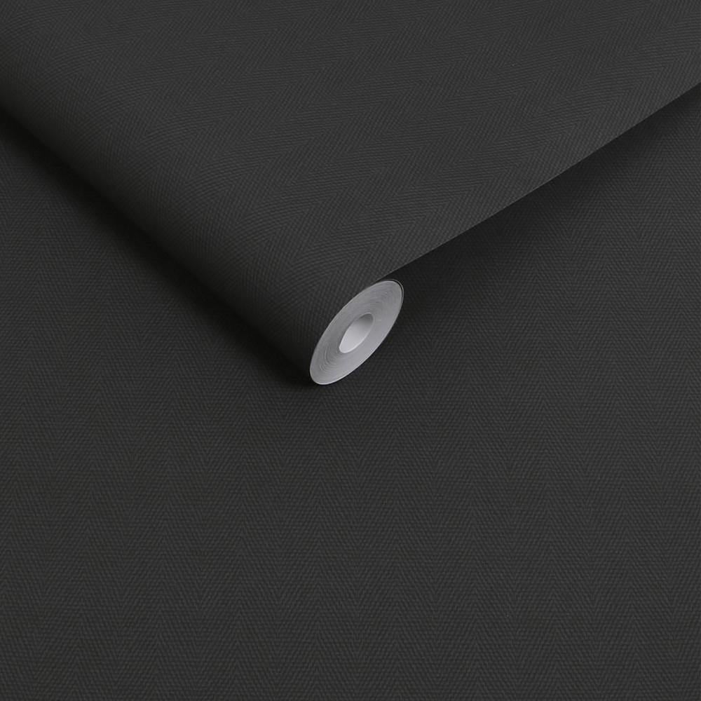 Next Herringbone Charcoal Wallpaper - 146884_ROLLSHOT_HERRINGBONE CHARCOAL_03.jpg