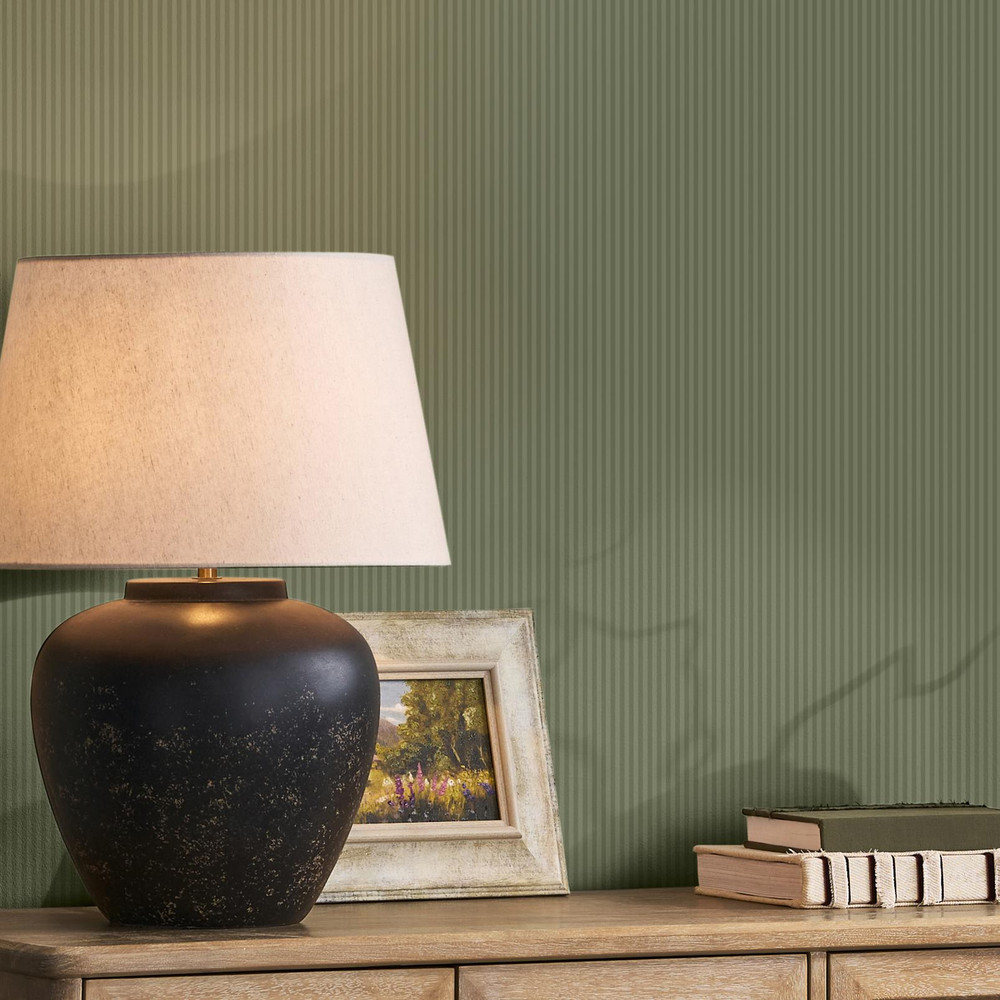 Next Deep Green Ticking Stripe Wallpaper - 146879_ROOMSET_DEEP GREEN TICKING STRIPE_05.jpg