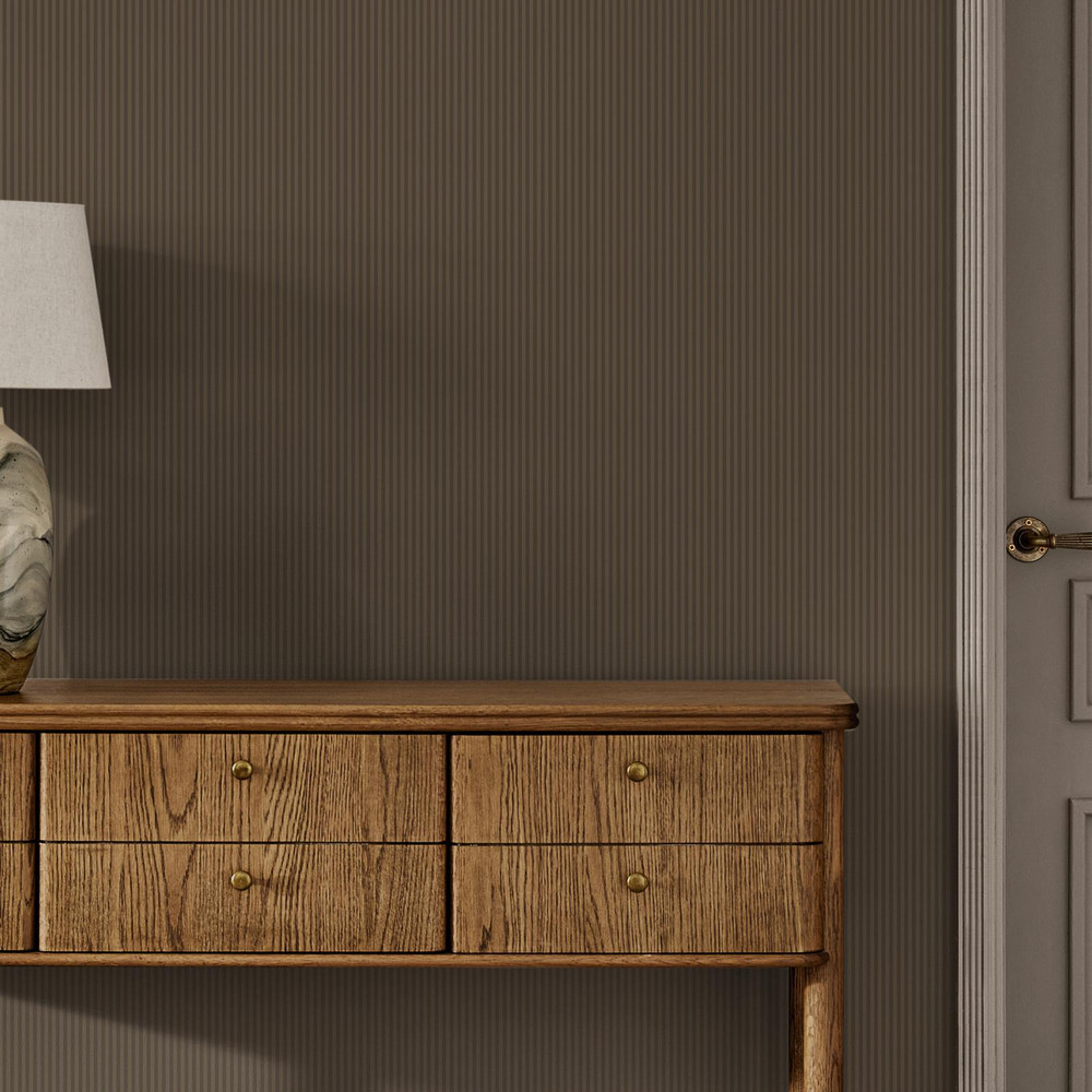 Next Mocha Ticking Stripe Wallpaper - 146880_ROOMSET_MOCHA TICKING STRIPE_05.jpg