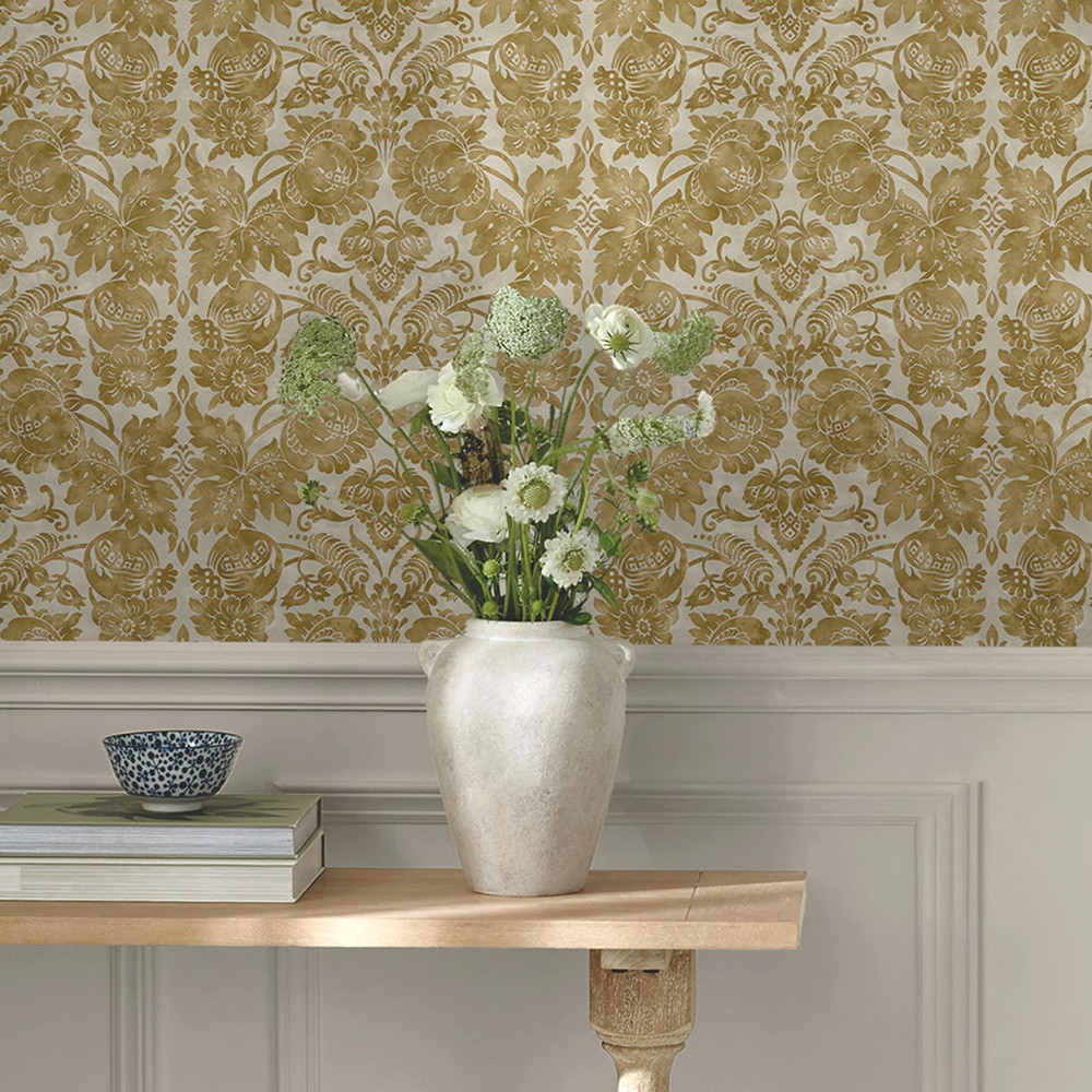 Martha Stewart Florentine Antique Gold Wallpaper - 146800_ROOMSET_FLORENTINE ANTIQUE GOLD_01.jpg