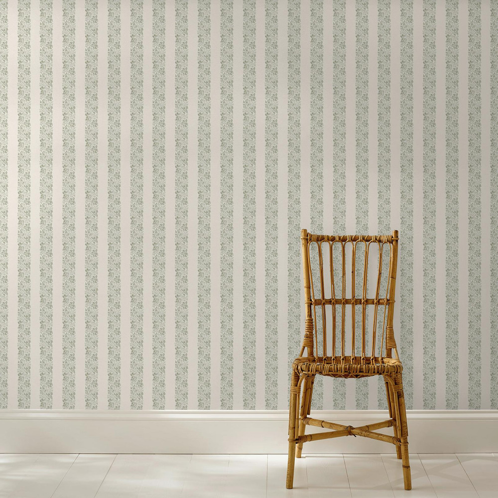 Martha Stewart Heritage Garden Stripe Moss Wallpaper - 146819_ROOMSET_HERITAGE GARDEN STRIPE MOSS_01.jpg
