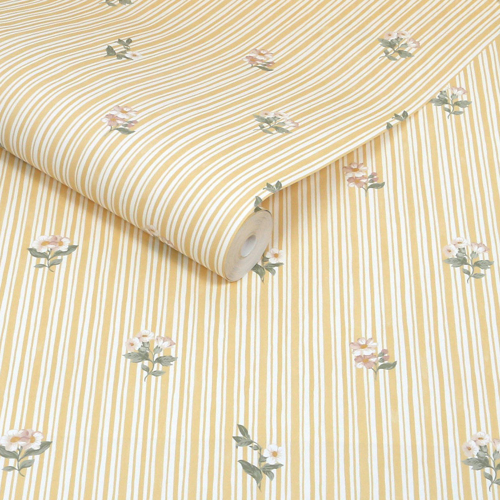 Martha Stewart Garden Stripe Ochre Wallpaper - 146816_ROLLSHOT_GARDEN STRIPE OCHRE_01.jpg