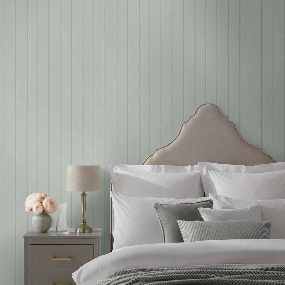 Martha Stewart Wood Panel Sage Wallpaper - 146786_ROOMSET_WOOD PANEL SAGE_01.jpg