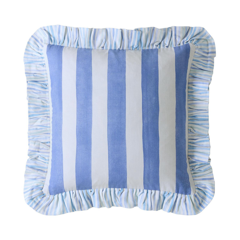 Bluebellgray Sunday Stripe Blue Cushion - BGSUNSTR0141_MAINTILE_01.jpg