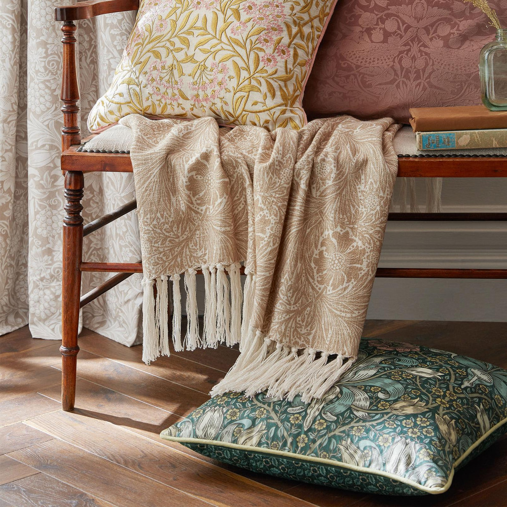 William Morris Michaelmas Daisy Brick Pink Gold Cushion - WMMICH0141_CAMEO_MICHAELMAS_DAISY_BRICK_PINK_GOLD_CUSHION_01.jpg