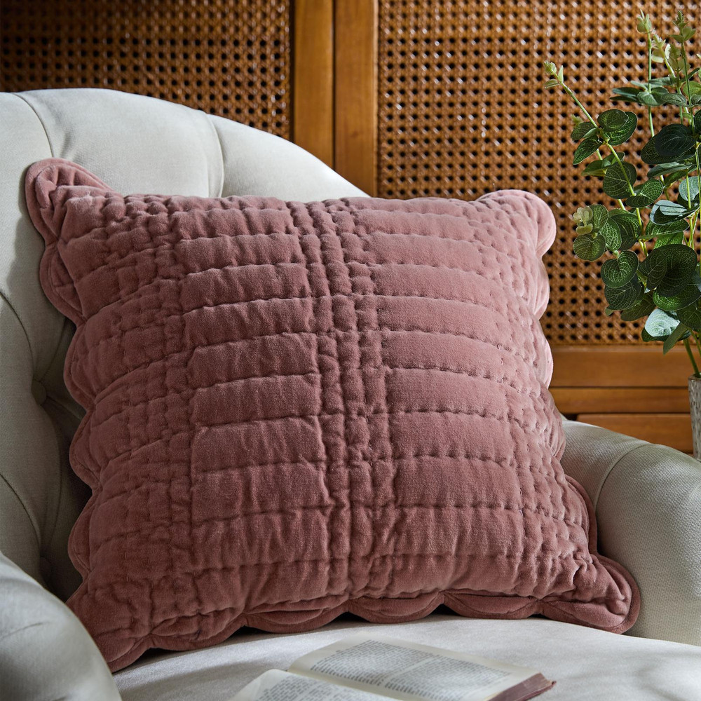Laura Ashley Scalloped Old Rose Cushion - LASCALL0341_ROOMSET_SCALLOPED_OLD_ROSE_01.jpg