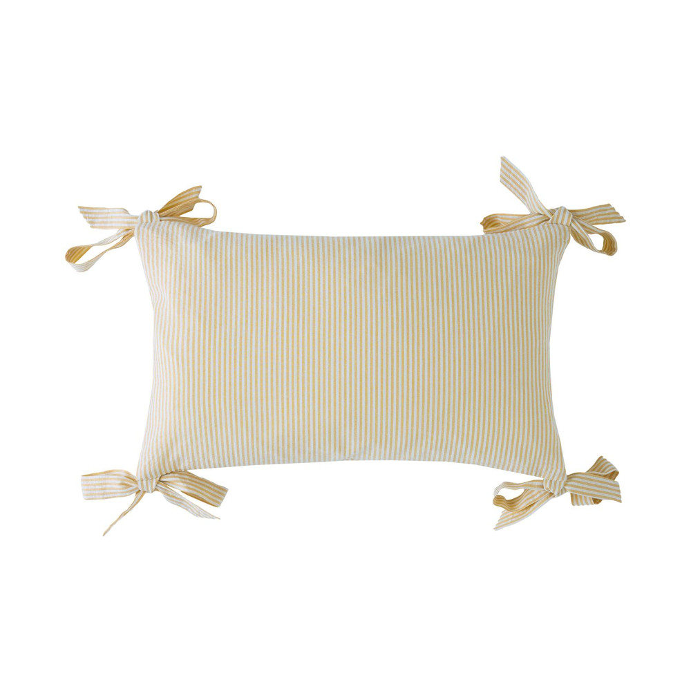 Laura Ashley Flaxley Stripe Yellow Cushion - LAFLAX0242_MAINTILE_FLAXLEY_STRIPE_YELLOW_CUSHION_01.jpg