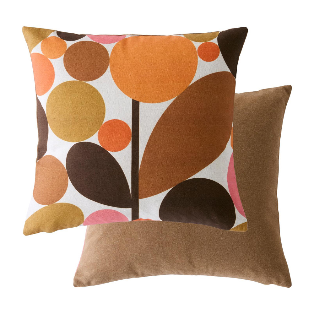 Orla Kiely Bubble Flower Sienna Cushion - OKBUBB0241_CUTOUT_BUBBLE_FLOWER_SIENNA_CUSHION_01.jpg