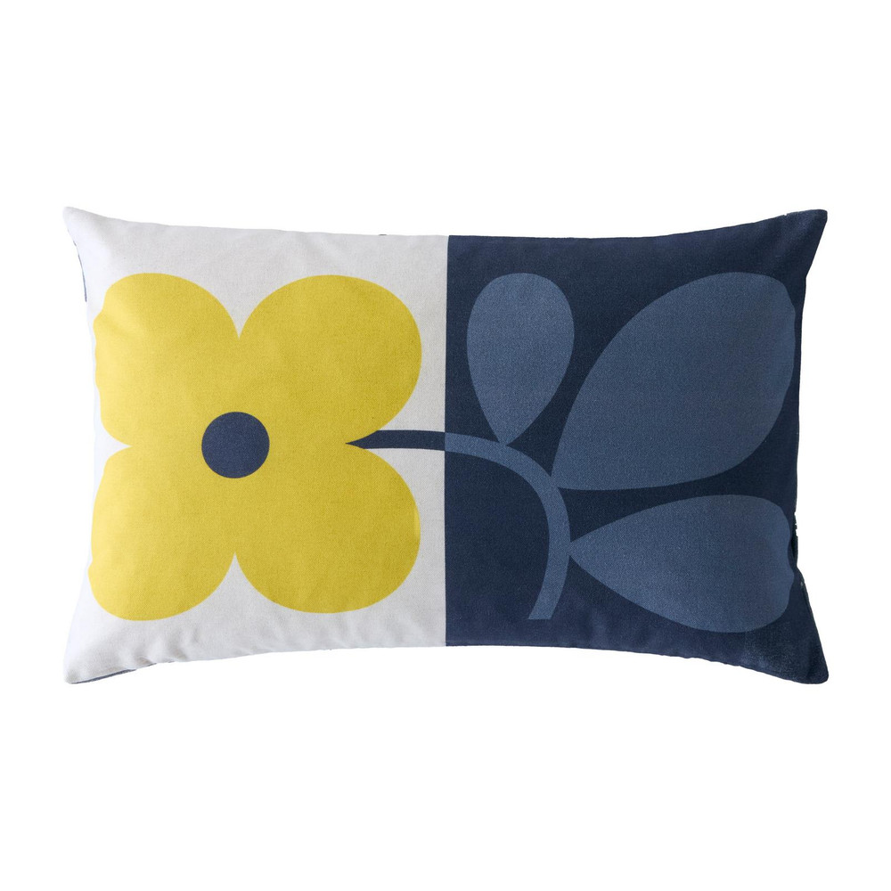 Orla Kiely Floret Dandelion Denim Cushion - OKFLORET0242_MAINTILE_FLORET_BUBBLEGUM_DANDELION_DENIM_CUSHION_01.jpg