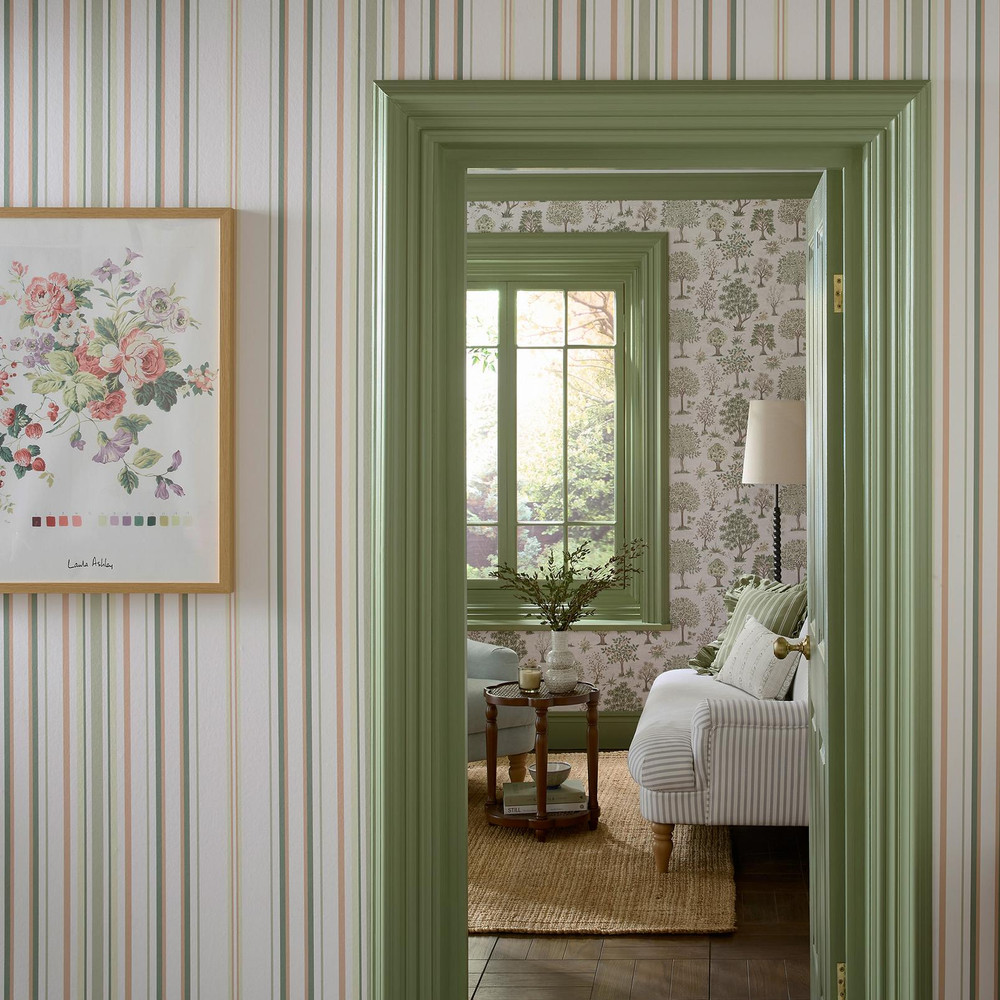 Laura Ashley Flinton Stripe Hedgerow Wallpaper - 146955_ROOMSET_FLINTON STRIPE HEDGEROW_01.jpg