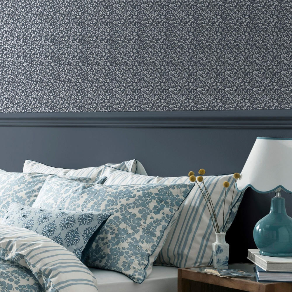 Laura Ashley Sweet Alyssum Denim Blue Wallpaper - 146958_ROOMSET_SWEET ALYSSUM DENIM BLUE_01.jpg