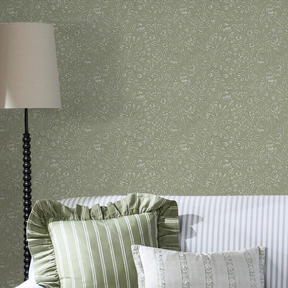 Laura Ashley Elmdon Sage Green Wallpaper - 146957_ROOMSET_ELMDON SAGE GREEN_01.jpg
