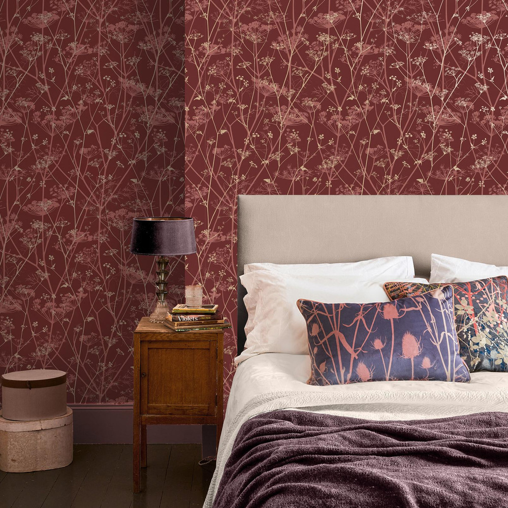 Clarissa Hulse Wild Chervil Madder & Pewter Wallpaper - 147005_ROOMSET_WILD CHERVIL MADDER & PEWTER_01.jpg