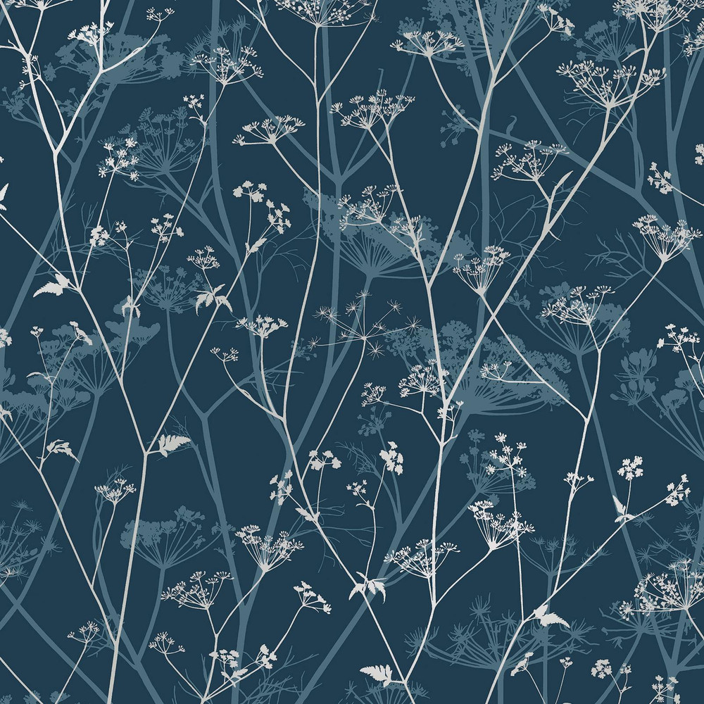 Clarissa Hulse Wild Chervil Navy & Silver Wallpaper - 147003_TILE_WILD CHERVIL_NAVY & SILVER_01.jpg