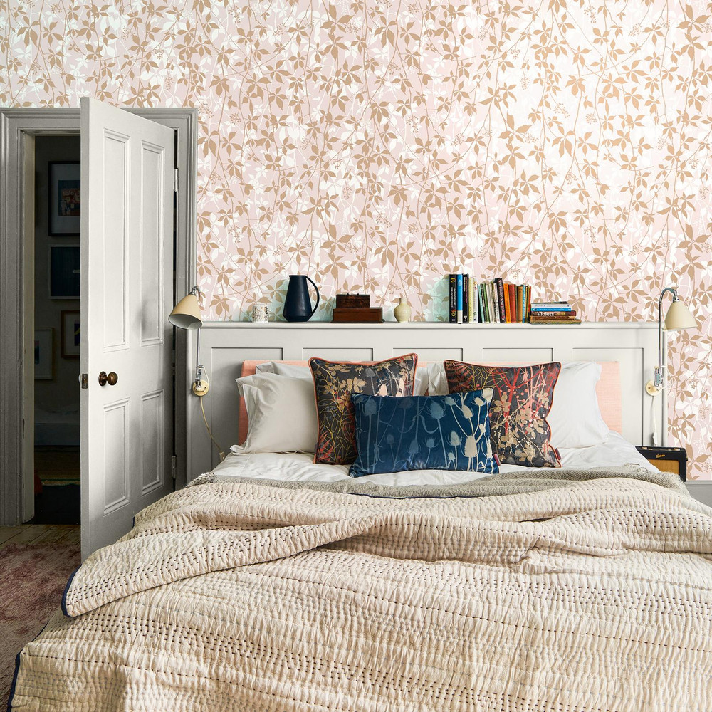 Clarissa Hulse Virginia Creeper Blush & Rose Gold Wallpaper - 147008_ROOMSET_VIRGINIA CREEPER BLUSH & ROSE GOLD_01.jpg