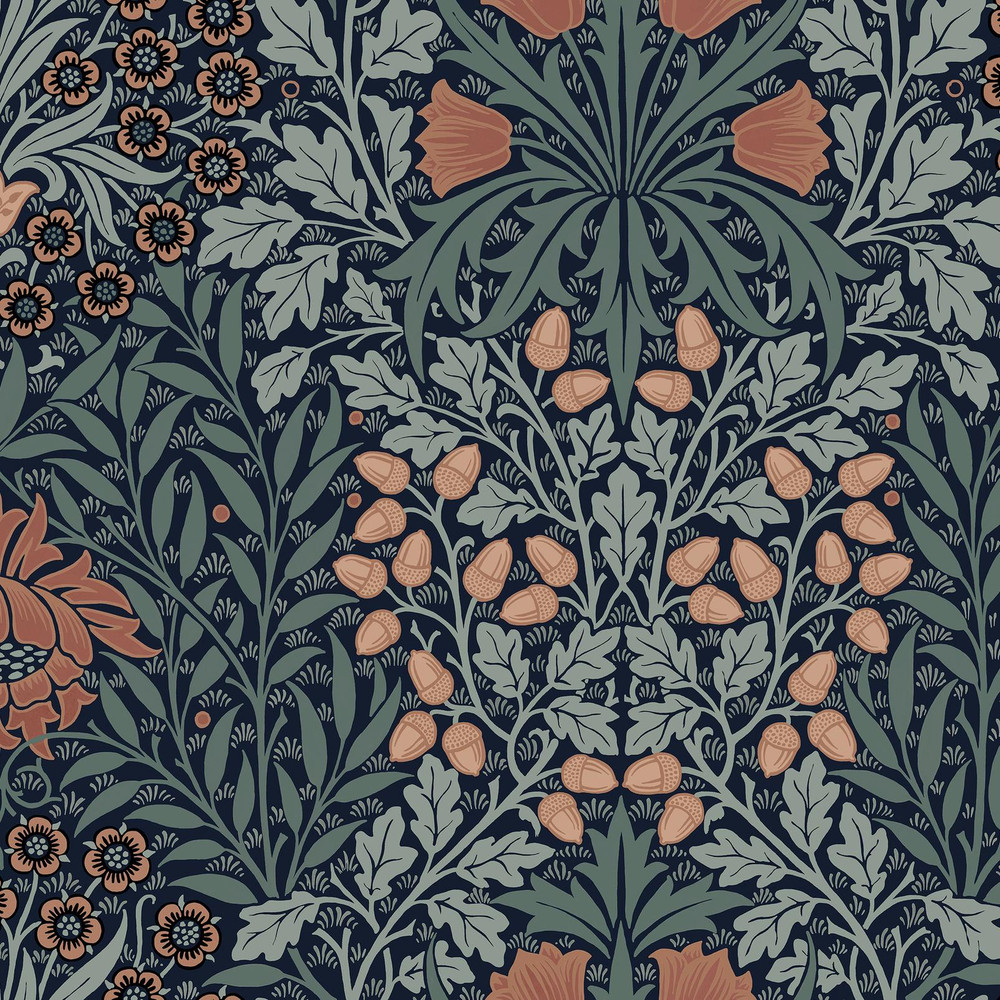 Oak & Willow Ink Blue Wallpaper - 147064_TILE_OAK & WILLOW INK BLUE_01.jpg