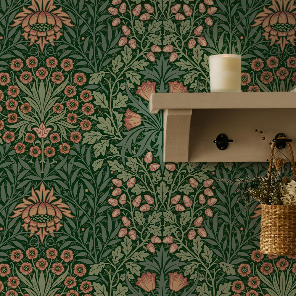 Oak & Willow Privet Green Wallpaper - 147063_ROOMSET_OAK & WILLOW PRIVET GREEN_01.jpg
