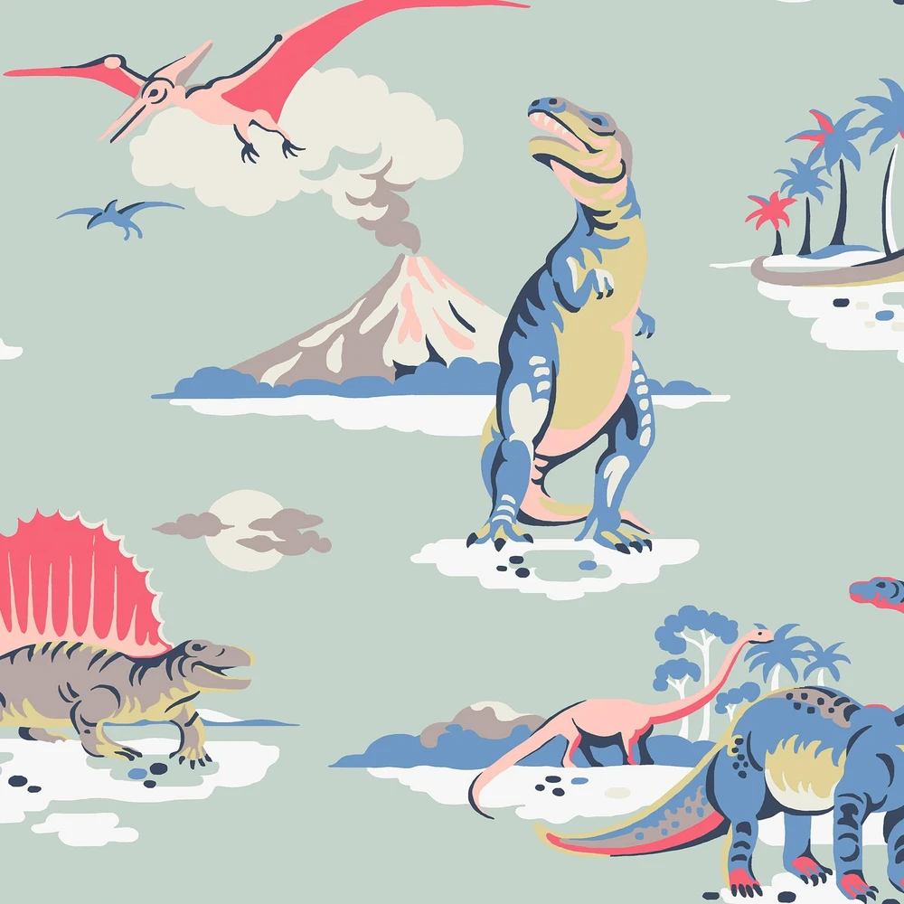 Cath Kidston Dinosaurs Duckegg Wallpaper - 149149_TILE_DINOSAURS DUCKEGG_01.jpg