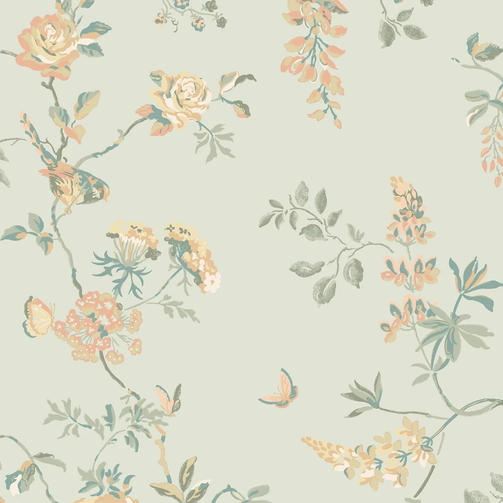 Cath Kidston Birds and Roses Sage Wallpaper - 149143_TILE_BIRDS AND ROSES SAGE_01.jpg
