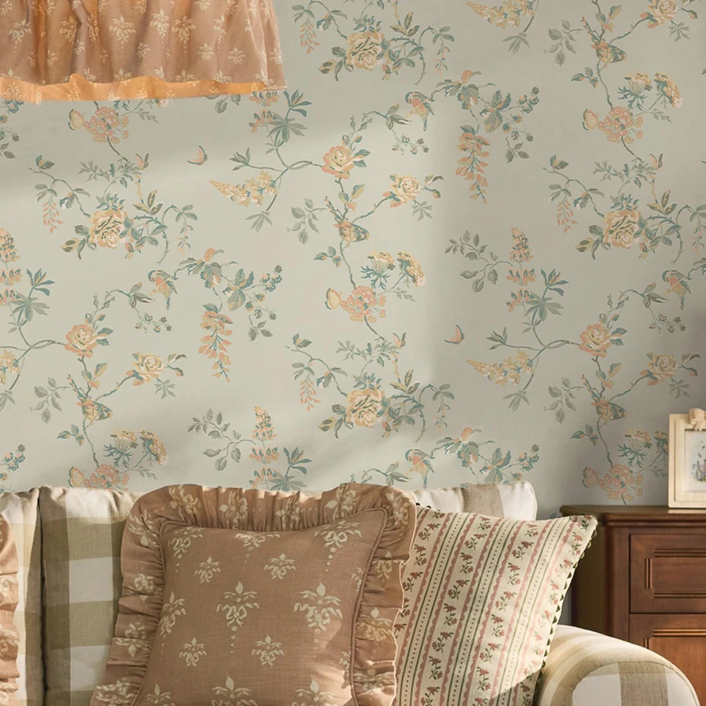 Cath Kidston Birds and Roses Sage Wallpaper - 149143_ROOMSET_BIRDS AND ROSES SAGE_03.jpg