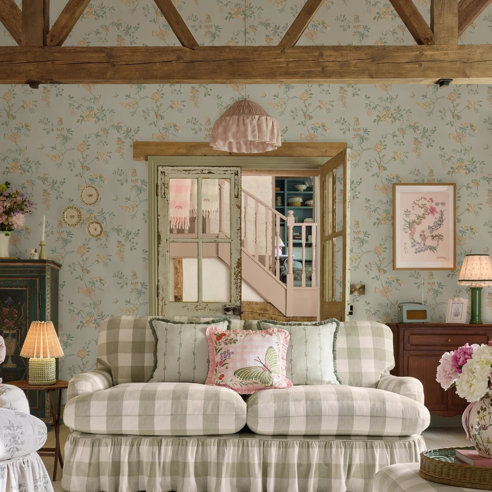 Cath Kidston Birds and Roses Sage Wallpaper - 149143_ROOMSET_BIRDS AND ROSES SAGE_01.jpg