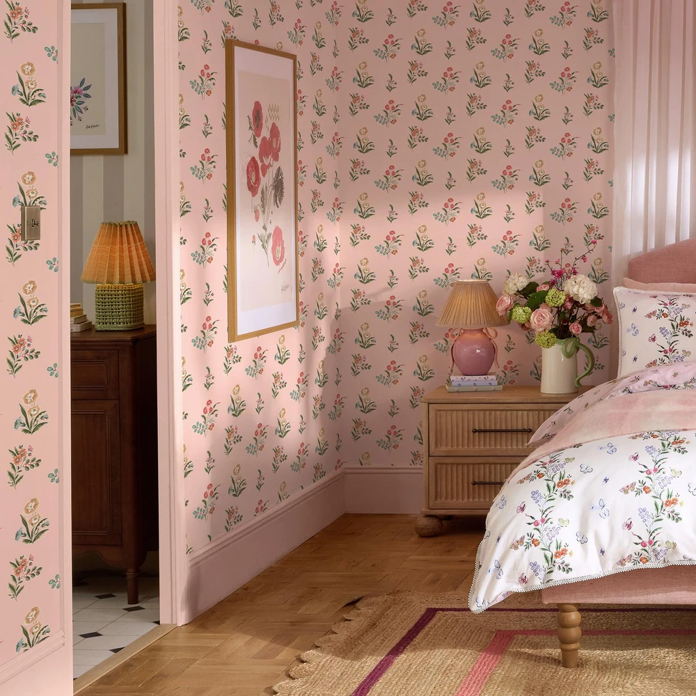 Cath Kidston Flutter Bunches Pink Wallpaper - 149123_ROOMSET_FLUTTER BUNCHES PINK_01.jpg