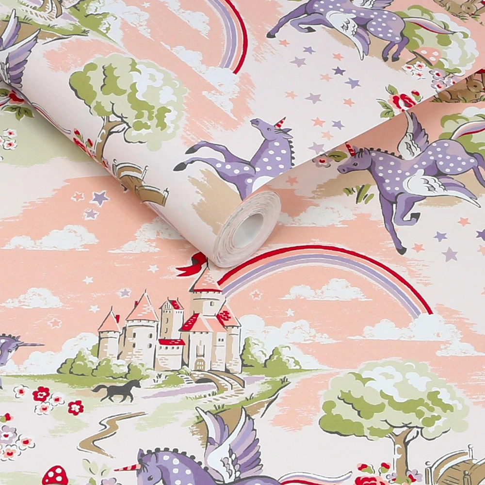 Cath Kidston Unicorn Pink Wallpaper - 149148_ROLLSHOT_UNICORN PINK_01.jpg