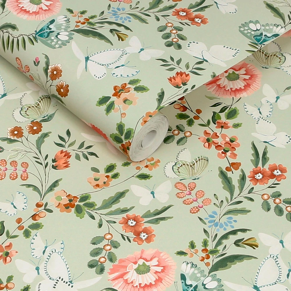 Cath Kidston Butterfly Dance Sage Wallpaper - 149135_ROLLSHOT_BUTTERFLY DANCE SAGE_01.jpg
