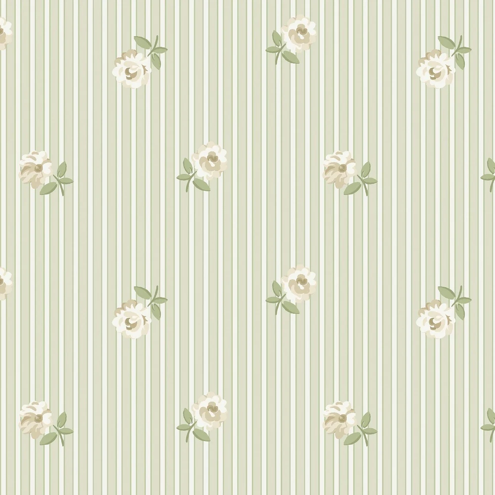 Cath Kidston Rose Spaced Stripe Sage Wallpaper - 149132_TILE_ROSE SPACED STRIPE SAGE_01.jpg